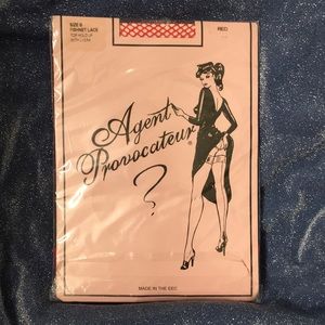 Vintage Agent Provocateur thigh high stockings red